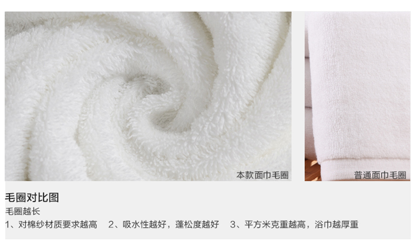 毛圈越長，對面巾的品質要求越高