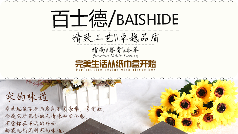 百士德褐色皮革抽紙盒，簡約的風格，精美設計